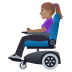 👩🏽‍🦼 woman in motorized wheelchair: medium skin tone display on JoyPixels